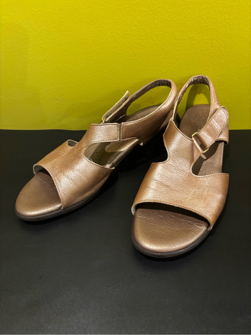 SAS Metallic Bronze Slingback Sandals